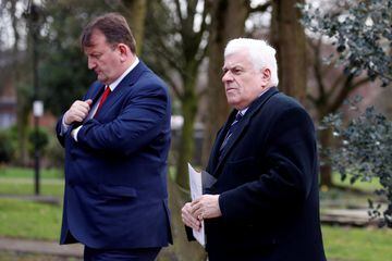 Peter Ridsdale arrives for the funeral of former England World Cup winning goalkeeper Gordon Banks.