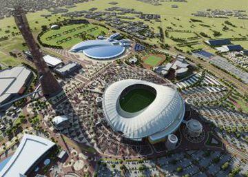The Khalifa International Stadium is the biggest refrigerated enclosed area in the world. It is designed so that the temperature inside is 26 degrees, even though the outside temperature can rise over 50 degrees in the summer.