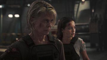 Imagen lanzada por Paramount Pictures en donde se aprecia a Linda Hamilton y Natalia Reyes en &quot;Terminator: Dark Fate.&quot;, 2019.