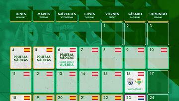 El calendario del Betis.