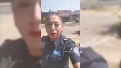 Policía llora porque la multan por estacionarse mal
