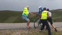 El potentes viento de La Vuelta a Burgos: Ciclistas reciben apoyo