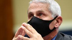 FILE PHOTO: Director of the National Institute for Allergy and Infectious Diseases Dr. Anthony Fauci wears a face mask while he waits to testify before the House Committee on Energy and Commerce on the Trump Administration&#039;s Response to the COVID-19 