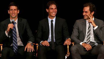 Novak Djokovic, Rafa Nadal y Roger Federer en una imagen de archivo previa al US Open 2013.