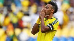 (FILES) In this file photo taken on January 18, 2017 Gabon&#039;s forward Pierre-Emerick Aubameyang reacts after missing a goal opportunity during the 2017 Africa Cup of Nations group A football match between Gabon and Burkina Faso at the Stade de l&#039;