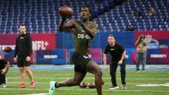 Mar 1, 2024; Indianapolis, IN, USA; Alabama defensive back Terrion Arnold (DB02) works out during the 2024 NFL Combine at Lucas Oil Stadium. Mandatory Credit: Kirby Lee-USA TODAY Sports