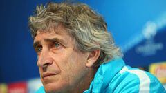 Manuel Pellegrini, manager of Manchester City looks on during a press conference ahead of the UEFA Champions League Round of 16 Second Leg match against Dynamo Kyiv at the Football Academy training ground on March 14, 2016 in Manchester, United Kingdom.