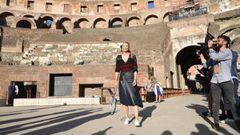 Mar&iacute;a Sharapova posa durante un evento en el Coliseo de Roma antes del Masters 1.000 de la capital italiana.