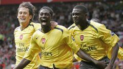 Emmanuel Adebayor, Tomas Rosicky y Kolo Tour&eacute; durante su etapa en el Arsenal.