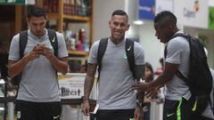 Jugadores de Nacional antes del viaje a Caracas para enfrentar a Deportivo La Guaira.