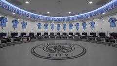 MANCHESTER, ENGLAND - NOVEMBER 07:  General view of the Manchester City dressing room prior to the Group F match of the UEFA Champions League between Manchester City and FC Shakhtar Donetsk at Etihad Stadium on November 7, 2018 in Manchester, United Kingd