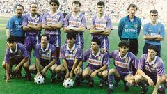 Once inicial del Real Valladolid en la final de la Copa del Rey de 1989 frente al Real Madrid.