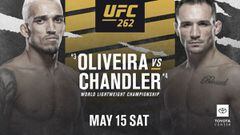 Cartel del UFC 262: Oliveira vs Chandler.