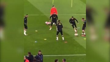 Messi, Neymar, Ramos y Mbappé en un rondo y Achraf persiguiendo el balón: el resultado es esperable