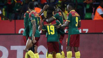 Gol de Camer&uacute;n ante Ghana en las semifinales de la Copa &Aacute;frica 2017.