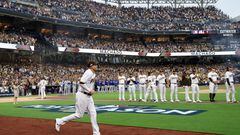 SAN DIEGO, CALIFORNIA - OCTOBER 14: Manny Machado #13 of the San Diego Padres takes the field prior to playing the Los Angeles Dodgers in game three of the National League Division Series at PETCO Park on October 14, 2022 in San Diego, California.   Harry How/Getty Images/AFP