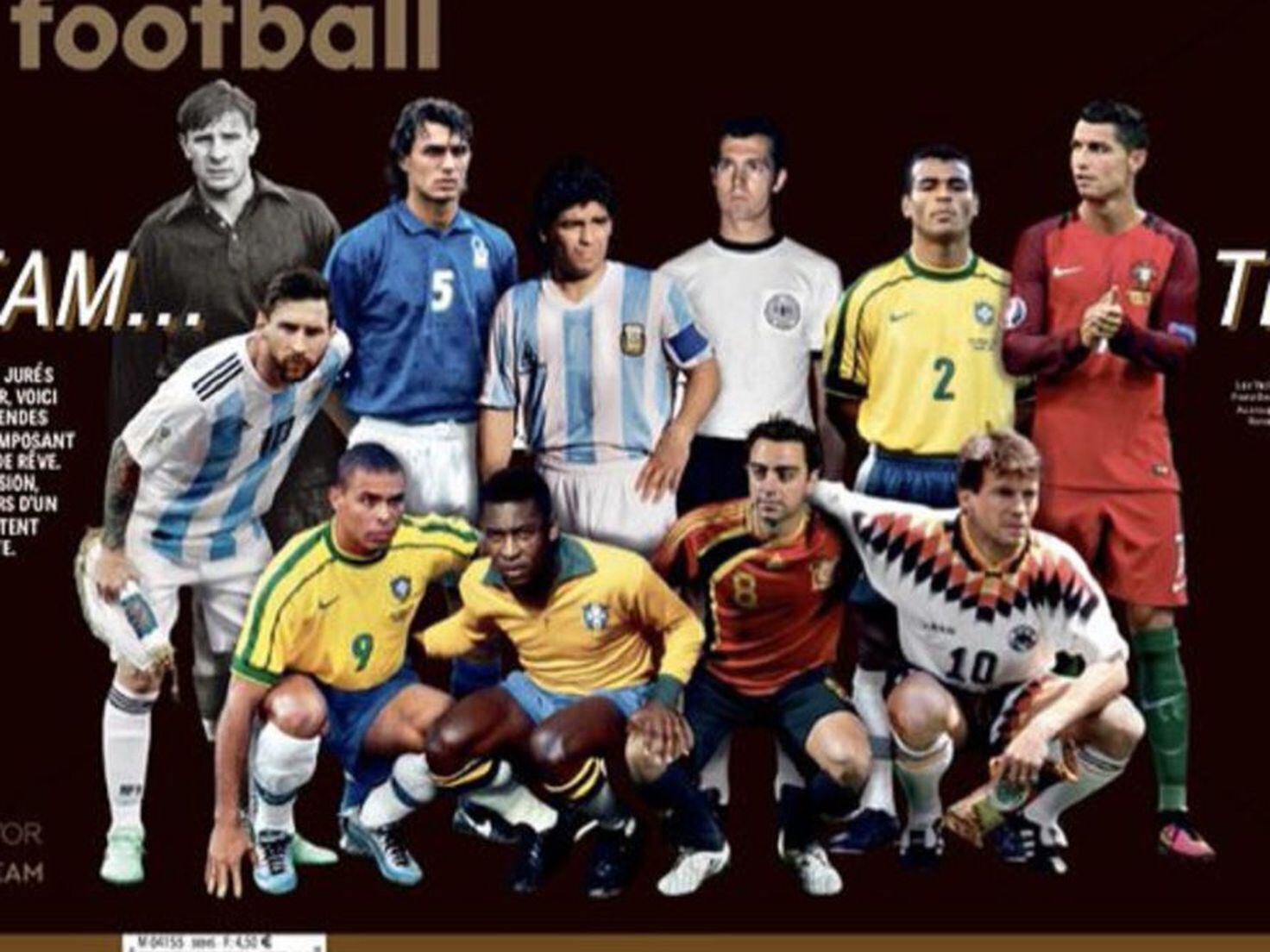 Xavi Hernández, en el Balón de Oro Dream Team junto a Pelé y
