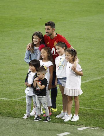 David Villa con sus hijos.