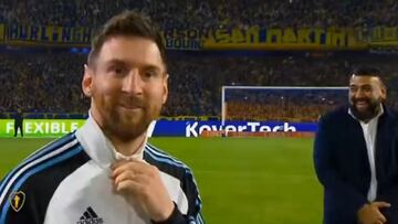 Promete viralizarse al máximo: la reacción de Messi al cántico de La Bombonera