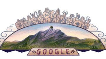 Google celebra con un doodle el primer ascenso al Monte Olimpo.