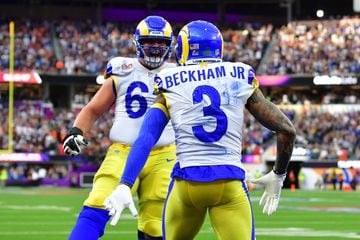  Odell Beckham Jr. celebrating a Rams touchdown in the last Super Bowl