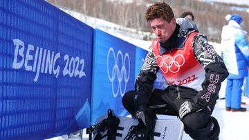 ZHANGJIAKOU, CHINA - FEBRUARY 11: Shaun White of Team United States shows emotion after finishing fourth during the Men&#039;s Snowboard Halfpipe Final on day 7 of the Beijing 2022 Winter Olympics at Genting Snow Park on February 11, 2022 in Zhangjiakou, 