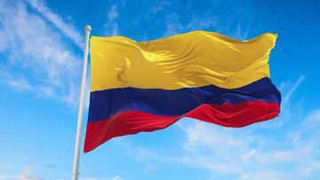 La bandera de Colombia izada