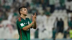 GR3377. LUSAIL (CATAR), 30/11/2022.- Hirving Lozano de México reacciona hoy, en un partido de la fase de grupos del Mundial de Fútbol Qatar 2022 entre Arabia Saudita y México en el estadio Lusail (Catar). EFE/ José Méndez
