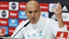 Zidane, en la conferencia de prensa de este s&aacute;bado.
