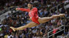 SAN JOSE, CA - JULY 10: Simone Biles competes in the floor exercise during Day 2 of the 2016 U.S. Women&#039;s Gymnastics Olympic Trials at SAP Center on July 10, 2016 in San Jose, California.   Ezra Shaw/Getty Images/AFP == FOR NEWSPAPERS, INTERNET, TELCOS &amp; TELEVISION USE ONLY ==