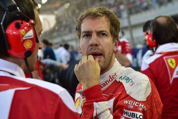 Vettel's Ferrari suffered engine failure on the way to the grid.