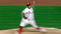 PHILADELPHIA, PENNSYLVANIA - NOVEMBER 01: Ranger Suarez #55 of the Philadelphia Phillies delivers a pitch against the Houston Astros during the third inning in Game Three of the 2022 World Series at Citizens Bank Park on November 01, 2022 in Philadelphia, Pennsylvania.   Al Bello/Getty Images/AFP