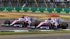 18 STROLL Lance (can), Racing Point F1 RP20, action and 27 HULKENBERG Nico (ger),Racing Point F1 RP20, action during the Emirates Formula 1 70th Anniversary Grand Prix 2020, from August 07 to 09, 2020 on the Silverstone Circuit, in Silverstone, United Kin
