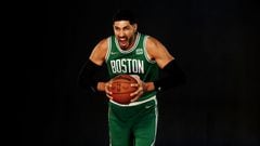 CANTON, MASSACHUSETTS - SEPTEMBER 27: Enes Kanter #13 of the Boston Celtics poses for a photo during Media Day at High Output Studios on September 27, 2021 in Canton, Massachusetts. NOTE TO USER: User expressly acknowledges and agrees that, by downloading