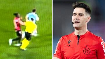 Polémica en LaLiga: vean el empujón del árbitro a un jugador del Mallorca con el partido jugándose