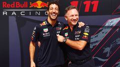Daniel Ricciardo y Christian Horner.