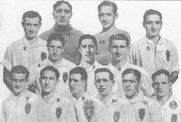 Lerín (1), Azpirichaga (1B), Gómez (2), Basabe (3), Pelayo (4), Municha (5), Ortúzar (6), Ruiz (7), Bilbao (8), Tomás (9), Gárate (10), Primo (11) y Sarmantón (12).