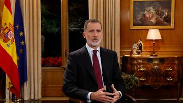 El rey Felipe VI pronuncia su tradicional discurso de Nochebuena, a 24 de diciembre de 2022.
24 DICIEMBRE 2022;NOCHEBUENA;FELIPE VI;REALEZA
Pool
24/12/2022