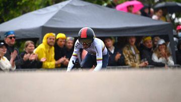 COPENHAGEN, DENMARK - JULY 01: Daniel Felipe Martinez Poveda of Colombia and Team INEOS Grenadiers sprints during the 109th Tour de France 2022, Stage 1 a 13,2km individual time trial stage from Copenhagen to Copenhagen / ITT / #TDF2022 / #WorldTour / on July 01, 2022 in Copenhagen, Denmark. (Photo by Tim de Waele/Getty Images)