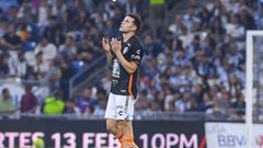Oussama Idrissi celebrate this goal 3-1 of Pachuca during the 6th round match between Monterrey and Pachuca as part of the Torneo Clausura 2024 Liga BBVA MX at BBVA Bancomer Stadium on February 10, 2024 in Monterrey, Nuevo Leon, Mexico.