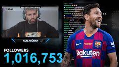 Messi se 'cuela' en el directo de Agüero y tienen una charla que les ha hecho 'trending topic'