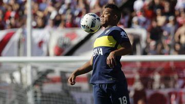 Frank Fabra, jugador de Boca Juniors, ante River Plate