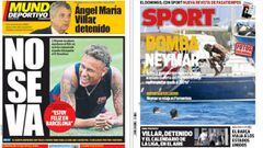 Portadas de los diarios Sport y Mundo Deportivo del d&iacute;a 19 de julio de 2017.