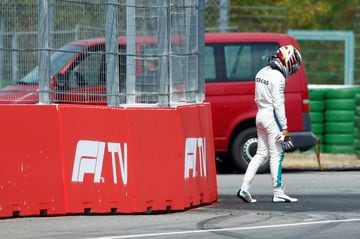 Una pérdida de presión hidráulica causó el abandono de Lewis Hamilton durante la Q1 del Gran Premio de Alemania 2018.