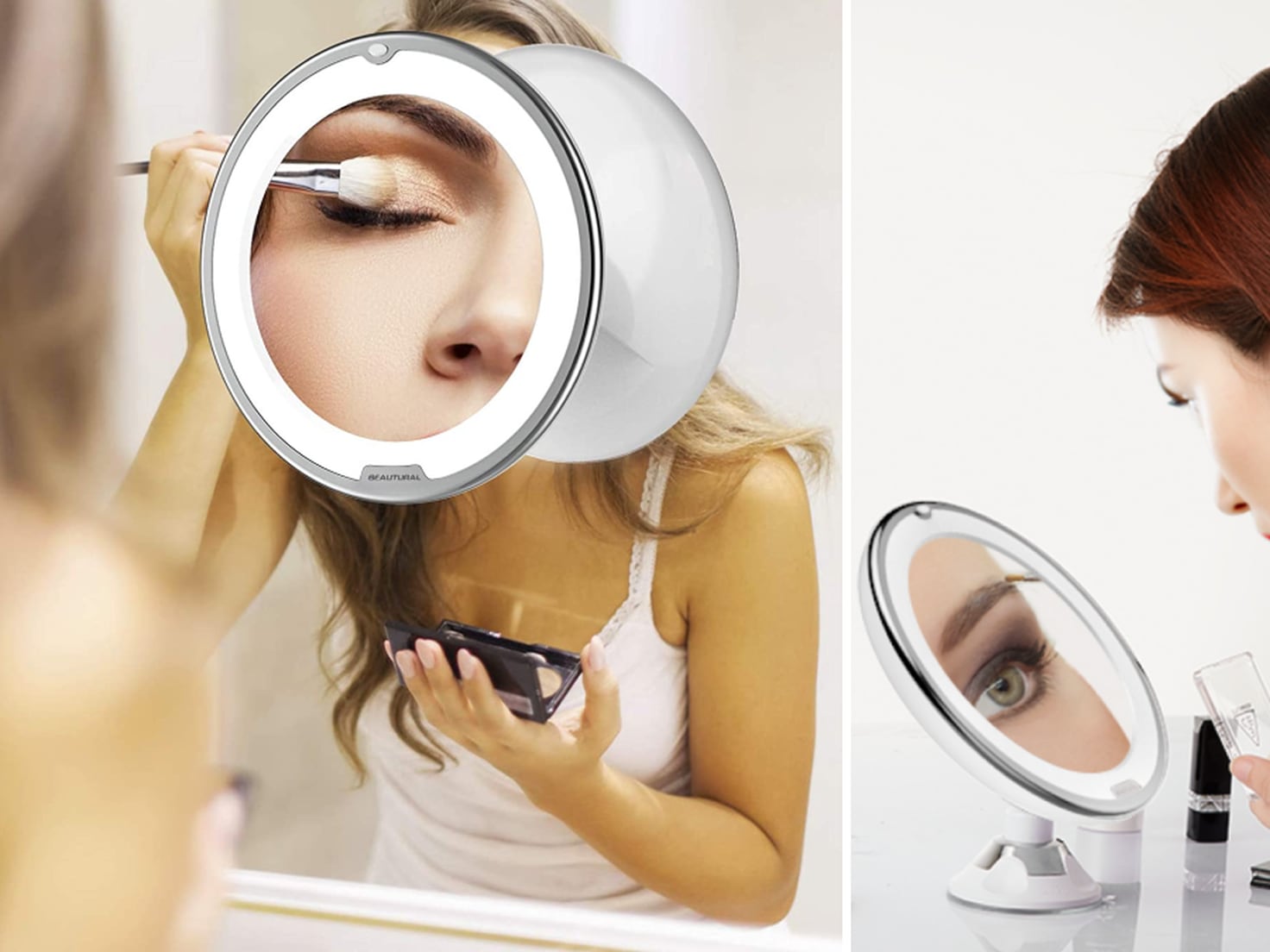 El espejo con luz más vendido en  ofrece hasta 10 aumentos y gira  360º - Showroom