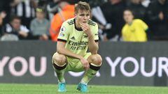 Martin Odegaard (8) of Arsenal looks dejected during the English championship Premier League football match between Newcastle United and Arsenal on May 16, 2022 at St James&#039;s Park in Newcastle, England - Photo Stephen Dobson / ProSportsImages / DPPI