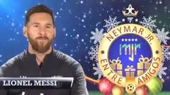 Lionel Messi en el v&iacute;deo del amigo invisible solidario &quot;Neymar Jr. entre amigos&quot;, organizado por Neymar en el 2018.