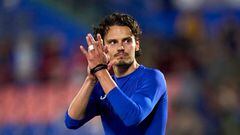 GETAFE, SPAIN - MARCH 19: Enes Unal of Getafe CF salutes the fans after the game  during the LaLiga Santander match between Getafe CF and Sevilla FC at Coliseum Alfonso Perez on March 19, 2023 in Getafe, Spain. (Photo by Diego Souto/Quality Sport Images/Getty Images)