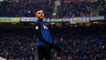Inter Milan's Mauro Icardi celebrates scoring their second goal REUTERS/Alessandro Garofalo