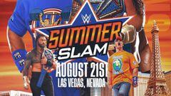 Cartel del Roman Reigns vs John Cena de SummerSlam 2021.